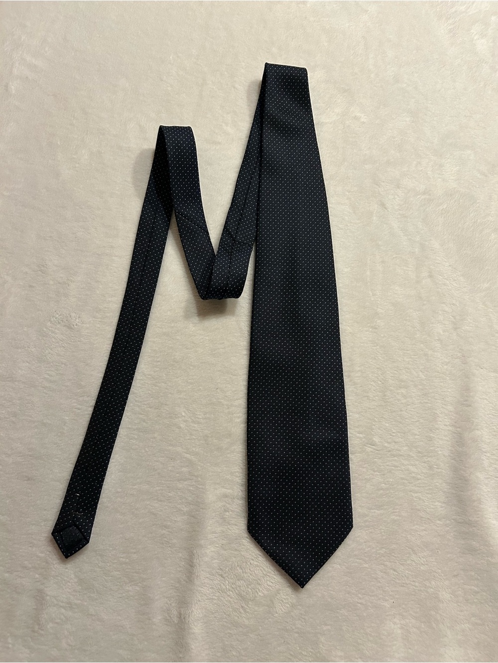 KAI LONG Handmade 100% Silk Blue Polka Dot Woven Men's Pointed Tie